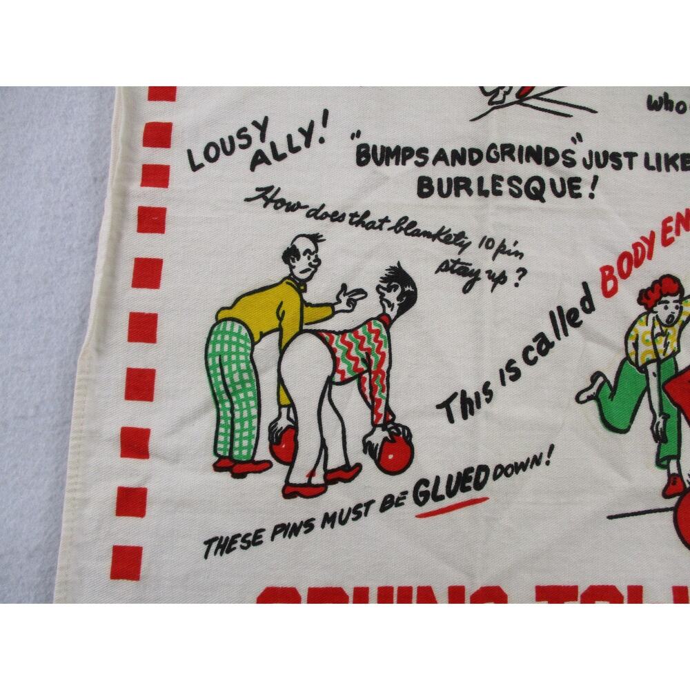 Bowler's Crying Towel Multicolor Cotton Retro Bowling Kitchen Tea Towel Humor - Picture 5 of 14